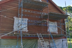 Timmerbyggningen inför fasadmålning